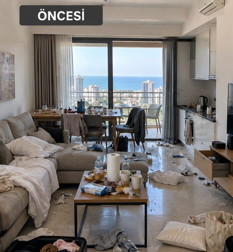 Gästwechsel-Reinigung einer Ferienwohnung in Mahmutlar - önce