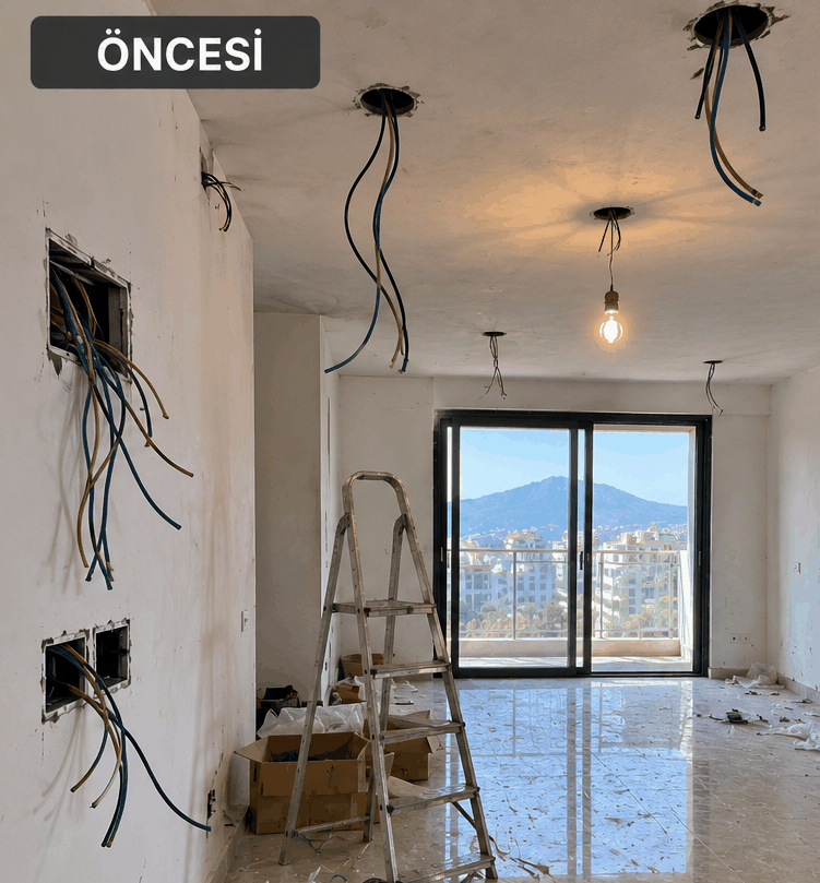 Beleuchtung und kleine Elektroarbeiten in einer Wohnung in Alanya - önce